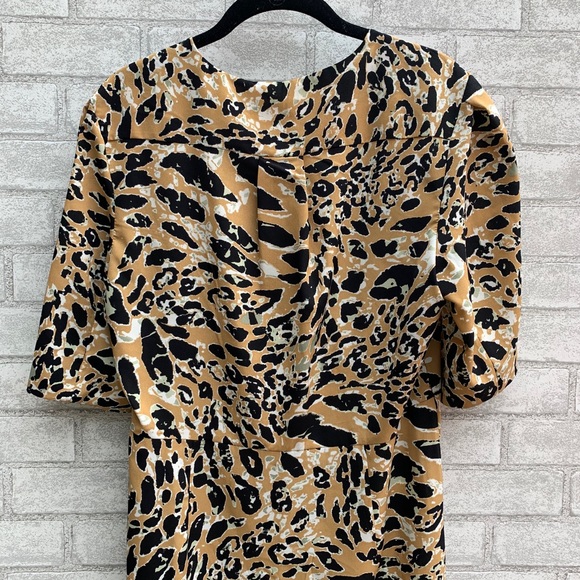 NWT TopShop Leopard Print Mock Wrap Midi Dress - Picture 10 of 10
